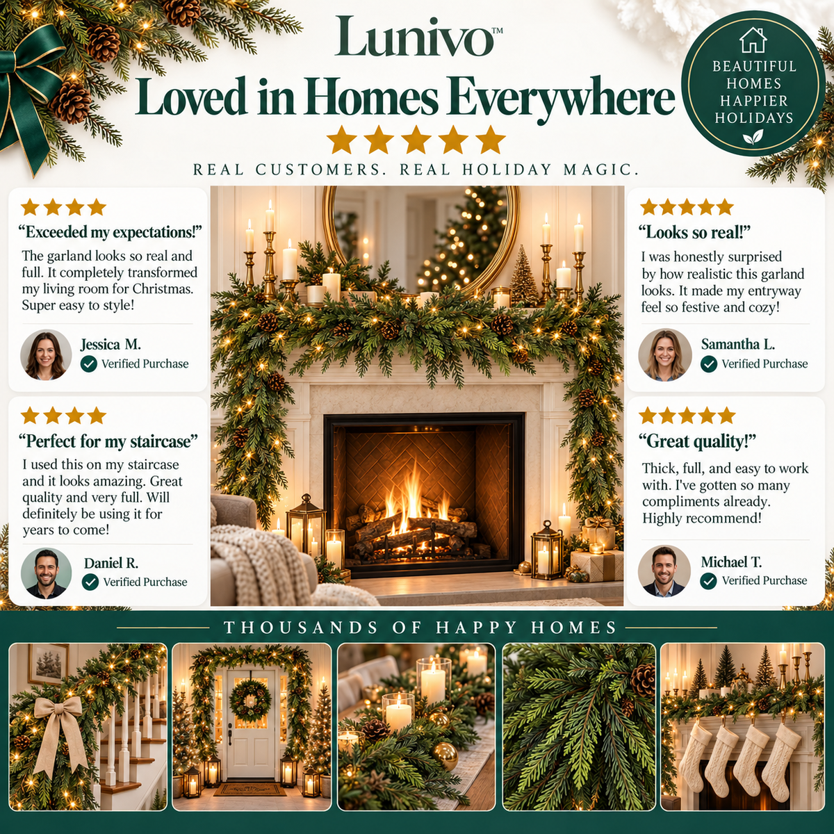 Lunivo™ Evergreen Holiday Garland