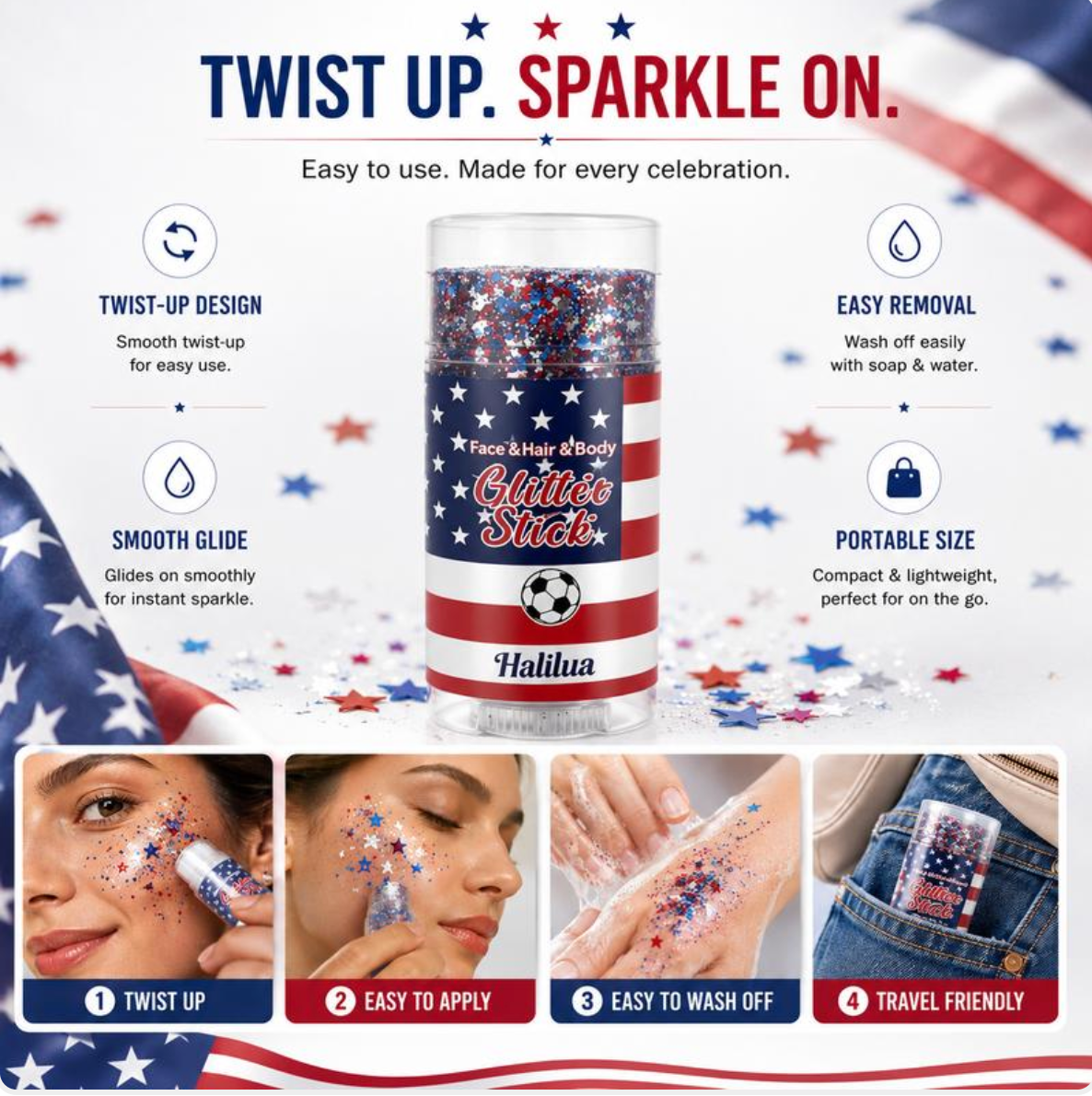 FreedomSpark™ Glitter Stick